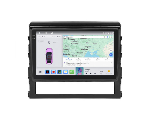 Штатная магнитола Lesko для Toyota Land Cruiser 200 Series Рестайлинг 2 2015-2021 экран 9" 4/64 QLED CarPlay 4G Wi-Fi GPS 360 Prime