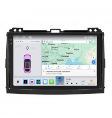 Штатная магнитола Lesko для Toyota Land Cruiser Prado 120 Series Рестайлинг 2007-2009 экран 9" 4/64 QLED CarPlay 4G Wi-Fi GPS 360 Prime
