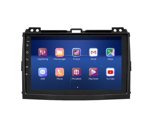 Штатная магнитола Lesko для Toyota Land Cruiser Prado 120 Series Рестайлинг 2007-2009 экран 9" 2/32Gb 4G Wi-Fi GPS Top