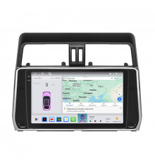 Штатная магнитола Lesko для Toyota Land Cruiser Prado 150 Series Рестайлинг 2 2017-2020 экран 10" 4/64 QLED CarPlay 4G Wi-Fi GPS 360 Prime