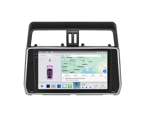 Штатная магнитола Lesko для Toyota Land Cruiser Prado 150 Series Рестайлинг 2 2017-2020 экран 10" 4/64 QLED CarPlay 4G Wi-Fi GPS 360 Prime