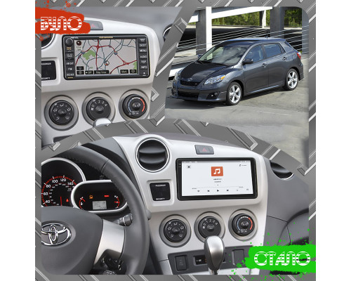 Штатная магнитола Lesko для Toyota Matrix II (E140) 2008-2014 экран 9" 4/64 QLED CarPlay 4G Wi-Fi GPS 360 Prime