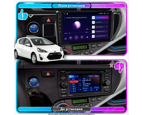 Штатная магнитола Lesko для Toyota Prius c I 2011-2015 экран 9" 6/128Gb 4G Wi-Fi GPS Top