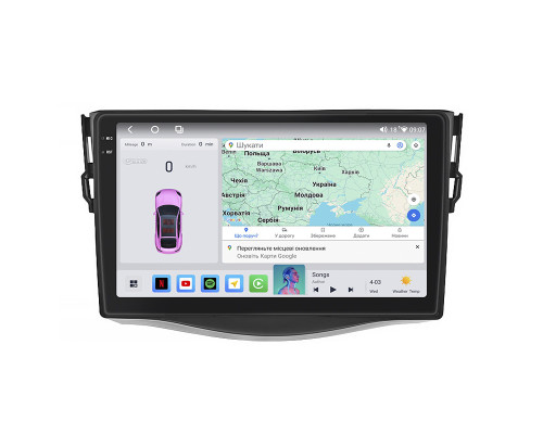 Штатная магнитола Lesko для Toyota RAV4 III (XA30) Рестайлинг 2010-2016 экран 9" 4/64 QLED CarPlay 4G Wi-Fi GPS 360 Prime