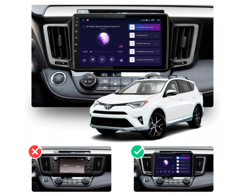 Штатная магнитола Lesko для Toyota RAV4 IV (CA40) 2012-2015 экран 10" 4/64Gb CarPlay 4G Wi-Fi GPS Prime