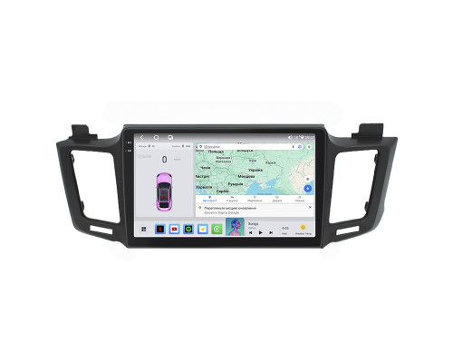Штатная магнитола Lesko для Toyota RAV4 IV (CA40) 2012-2015 экран 10" 4/64 QLED CarPlay 4G Wi-Fi GPS 360 Prime