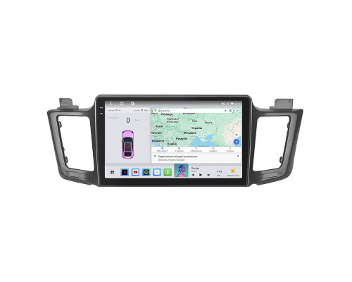 Штатная магнитола Lesko для Toyota RAV4 IV (CA40) Рестайлинг 2015-2019 экран 10" 4/64 QLED CarPlay 4G Wi-Fi GPS 360 Prime