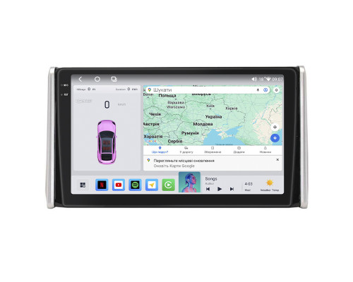 Штатная магнитола Lesko для Toyota RAV4 V (XA50) 2018-н.в. экран 10" 4/64 QLED CarPlay 4G Wi-Fi GPS 360 Prime