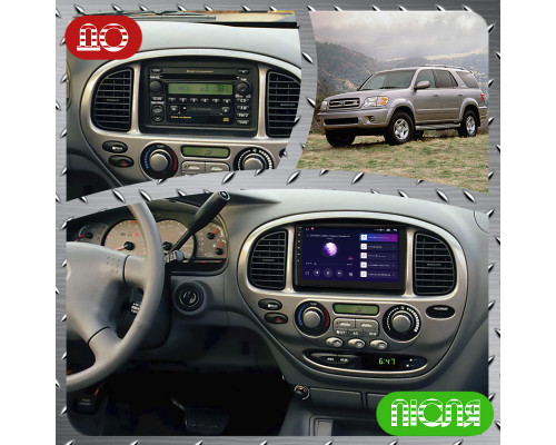 Штатная магнитола Lesko для Toyota Sequoia I Рестайлинг 2004-2007 экран 9" 2/32Gb CarPlay 4G Wi-Fi GPS Prime
