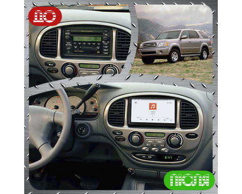 Штатная магнитола Lesko для Toyota Sequoia I Рестайлинг 2004-2007 экран 9" 4/64 QLED CarPlay 4G Wi-Fi GPS 360 Prime