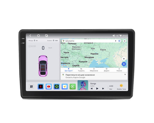 Штатная магнитола Lesko для Toyota Sienna II 2003-2005 экран 9" 4/64 QLED CarPlay 4G Wi-Fi GPS 360 Prime