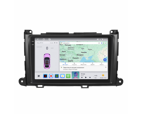 Штатная магнитола Lesko для Toyota Sienna III 2010-2014 экран 9" 4/64 QLED CarPlay 4G Wi-Fi GPS 360 Prime