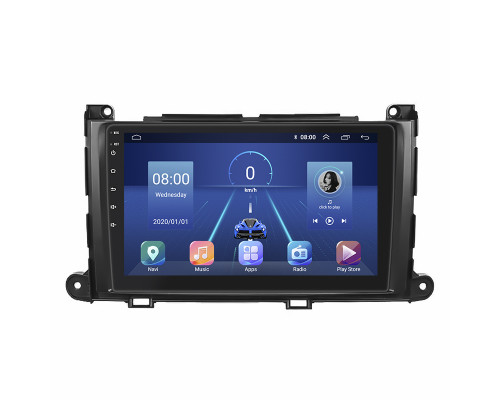 Штатная магнитола Lesko для Toyota Sienna III 2010-2014 экран 9" 2/32Gb 4G Wi-Fi GPS Top