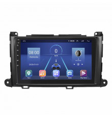 Штатная магнитола Lesko для Toyota Sienna III 2010-2014 экран 9" 4/64Gb 4G Wi-Fi GPS Top