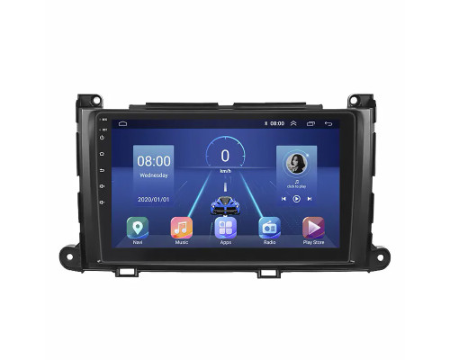 Штатная магнитола Lesko для Toyota Sienna III 2010-2014 экран 9" 4/64Gb 4G Wi-Fi GPS Top