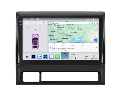 Штатная магнитола Lesko для Toyota Tacoma II 2004-2011 экран 9" 4/64 QLED CarPlay 4G Wi-Fi GPS 360 Prime