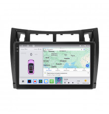 Штатная магнитола Lesko для Toyota Vitz II (XP90) 2005-2011 экран 9" 4/64 QLED CarPlay 4G Wi-Fi GPS 360 Prime