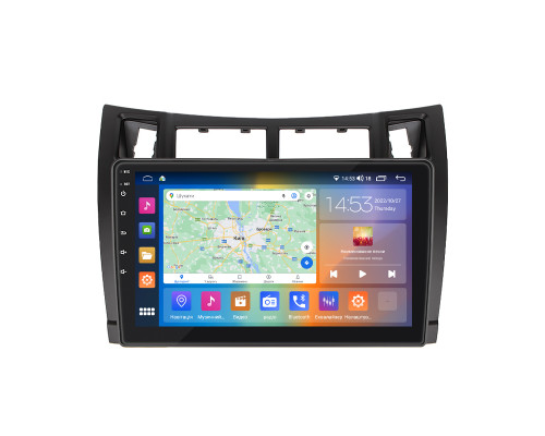 Штатная магнитола Lesko для Toyota Yaris II 2005-2009 экран 9" 4/64Gb CarPlay 4G Wi-Fi GPS Prime
