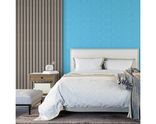 3D панель самоклеющаяся 700x770x5мм кирпич Голубой (005-5) SW-00000297