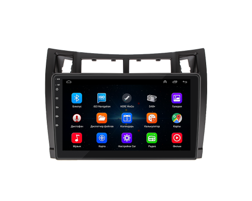Штатная магнитола Lesko для Toyota Yaris II Рестайлинг 2009-2012 экран 9" 1/16Gb Wi-Fi GPS Base