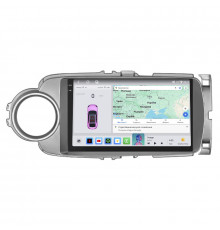 Штатная магнитола Lesko для Toyota Yaris III 2010-2014 экран 9" 4/64 QLED CarPlay 4G Wi-Fi GPS 360 Prime