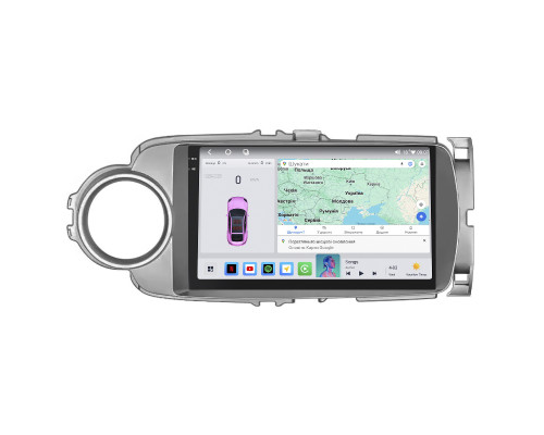 Штатная магнитола Lesko для Toyota Yaris III 2010-2014 экран 9" 4/64 QLED CarPlay 4G Wi-Fi GPS 360 Prime