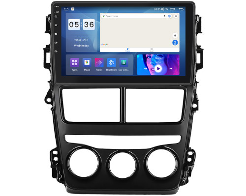 Штатная магнитола Lesko для Toyota Yaris III Рестайлинг 2 2017-2020 экран 9" 2/32Gb CarPlay 4G Wi-Fi GPS Prime