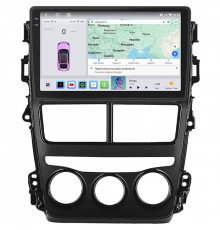 Штатная магнитола Lesko для Toyota Yaris III Рестайлинг 2 2017-2020 экран 9" 4/64 QLED CarPlay 4G Wi-Fi GPS 360 Prime