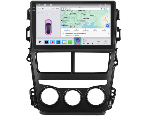 Штатная магнитола Lesko для Toyota Yaris III Рестайлинг 2 2017-2020 экран 9" 4/64 QLED CarPlay 4G Wi-Fi GPS 360 Prime