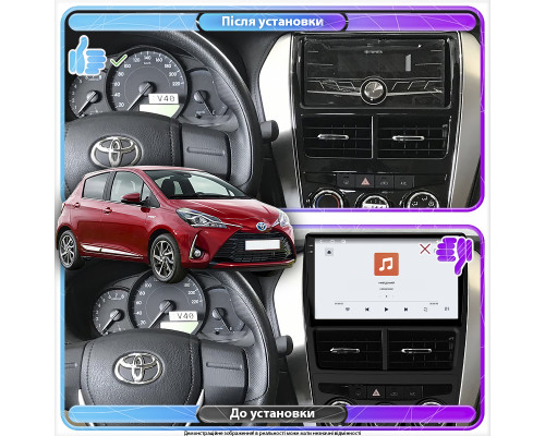 Штатная магнитола Lesko для Toyota Yaris III Рестайлинг 2 2017-2020 экран 9" 4/64 QLED CarPlay 4G Wi-Fi GPS 360 Prime