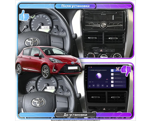 Штатная магнитола Lesko для Toyota Yaris III Рестайлинг 2 2017-2020 экран 9" 2/32Gb 4G Wi-Fi GPS Top