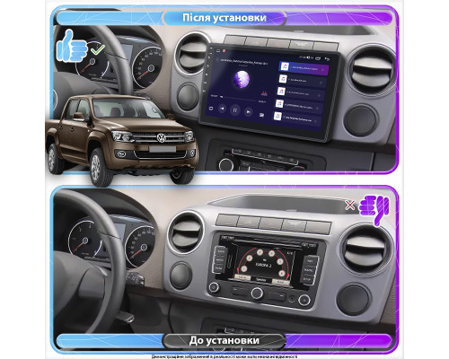 Штатная магнитола Lesko для Volkswagen Amarok I 2010-2016 экран 10" 4/64Gb CarPlay 4G Wi-Fi GPS Prime