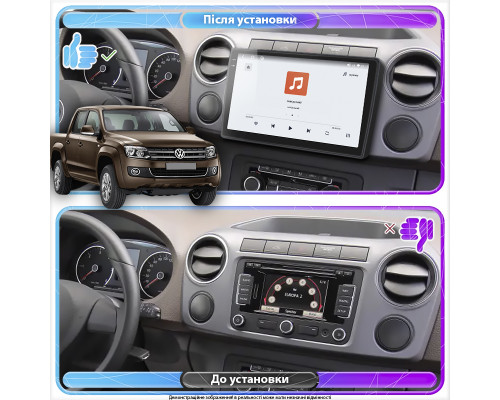 Штатная магнитола Lesko для Volkswagen Amarok I 2010-2016 экран 10" 4/64 QLED CarPlay 4G Wi-Fi GPS 360 Prime