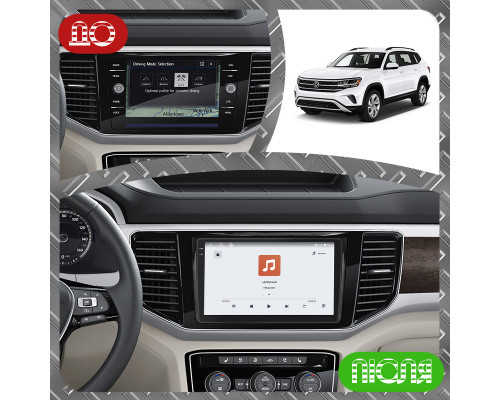 Штатная магнитола Lesko для Volkswagen Atlas I Рестайлинг 2020-н.в. экран 9" 4/64 QLED CarPlay 4G Wi-Fi GPS 360 Prime