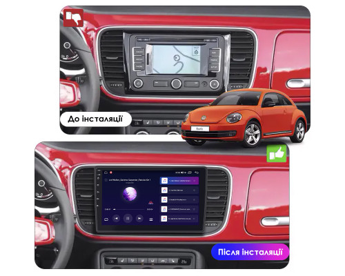 Штатная магнитола Lesko для Volkswagen Beetle II (A5) 2011-2019 экран 10" 6/128Gb 4G Wi-Fi GPS Top