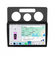 Штатная магнитола Lesko для Volkswagen Caddy III 2004-2010 экран 10" 4/64 QLED CarPlay 4G Wi-Fi GPS 360 Prime