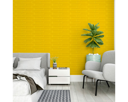 3D панель самоклеющаяся кладка 700х770х7мм Желтая (037) SW-00000302