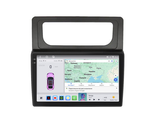 Штатная магнитола Lesko для Volkswagen Caddy III Рестайлинг 2010-2015 экран 10" 4/64 QLED CarPlay 4G Wi-Fi GPS 360 Prime