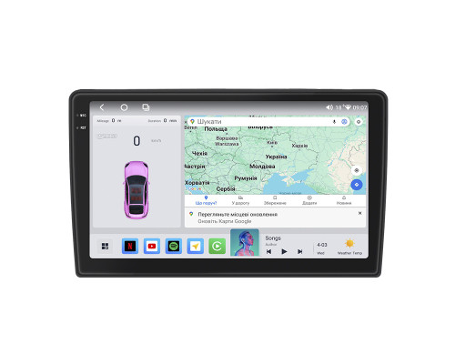 Штатная магнитола Lesko для Volkswagen Caravelle T5 2003-2009 экран 10" 4/64 QLED CarPlay 4G Wi-Fi GPS 360 Prime
