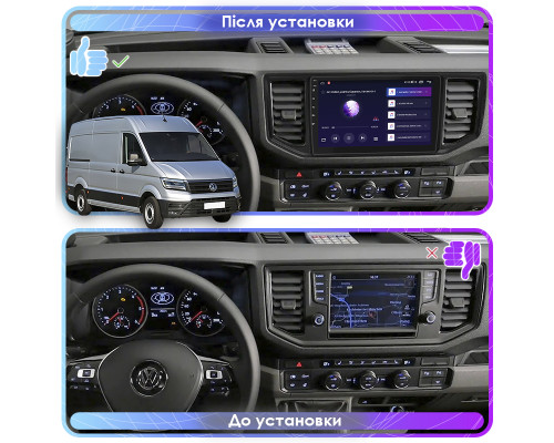 Штатная магнитола Lesko для Volkswagen Crafter II 2017-н.в. экран 10" 1/16Gb Wi-Fi GPS Base