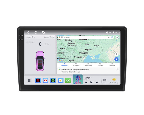 Штатная магнитола Lesko для Volkswagen Eos I 2006-2011 экран 10" 4/64 QLED CarPlay 4G Wi-Fi GPS 360 Prime