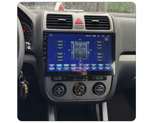 Штатная магнитола Lesko для Volkswagen Golf V 2003-2009 экран 10" 4/32Gb 4G Wi-Fi GPS Top