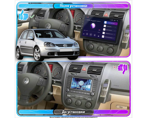 Штатная магнитола Lesko для Volkswagen Golf V 2003-2009 экран 10" 6/128Gb 4G Wi-Fi GPS Top