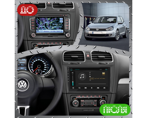 Штатная магнитола Lesko для Volkswagen Golf VI 2008-2012 экран 9" 2/32Gb 4G Wi-Fi GPS Top