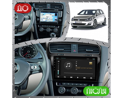 Штатная магнитола Lesko для Volkswagen Golf VII 2012-2017 экран 10" 4/32Gb 4G Wi-Fi GPS Top