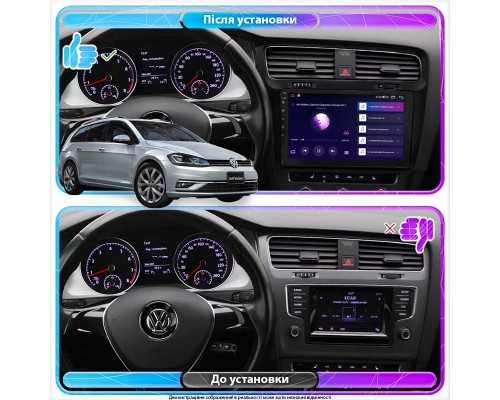 Штатная магнитола Lesko для Volkswagen Golf VII Рестайлинг 2017-н.в. экран 10" 1/16Gb Wi-Fi GPS Base