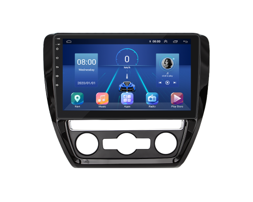 Штатная магнитола Lesko для Volkswagen Jetta VI 2010-2015 экран 10" 4/64Gb 4G Wi-Fi GPS Top