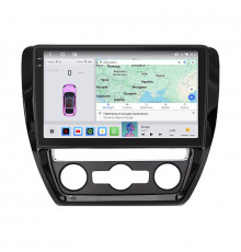 Штатная магнитола Lesko для Volkswagen Jetta VI Рестайлинг 2014-2018 экран 10" 4/64 QLED CarPlay 4G Wi-Fi GPS 360 Prime