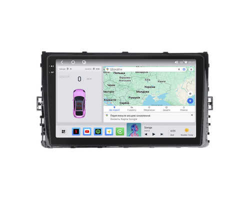 Штатная магнитола Lesko для Volkswagen Jetta VII 2018-н.в. экран 9" 4/64 QLED CarPlay 4G Wi-Fi GPS 360 Prime