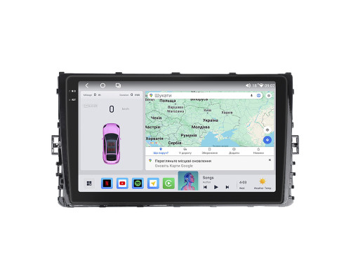 Штатная магнитола Lesko для Volkswagen Lavida III 2018-н.в. экран 9" 4/64 QLED CarPlay 4G Wi-Fi GPS 360 Prime